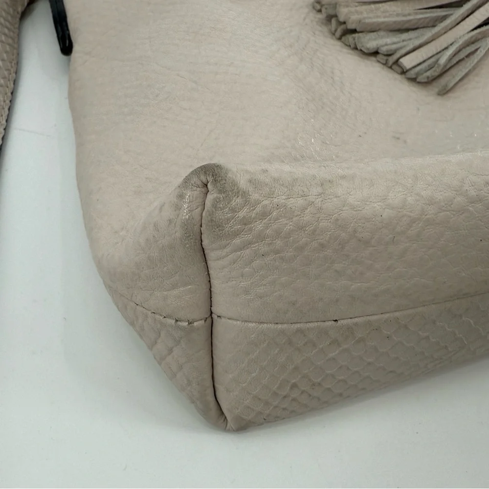 The‎ Sak Ivory Leather Snake Hobo Satchel Tote Crossbody